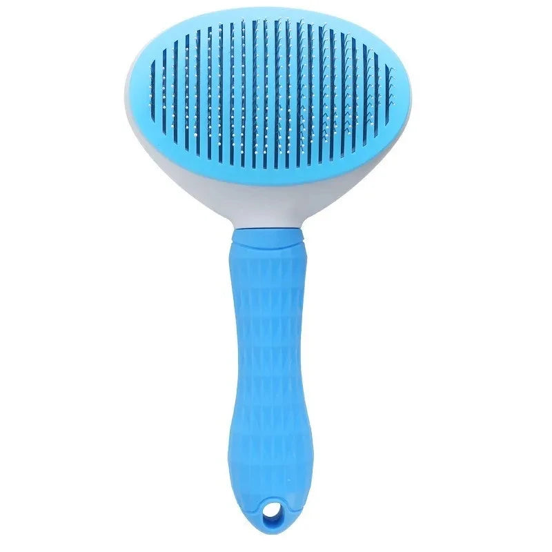 Self-Cleaning Pet Brush – Slicker Brush & Dematting Comb for Dogs & Cats