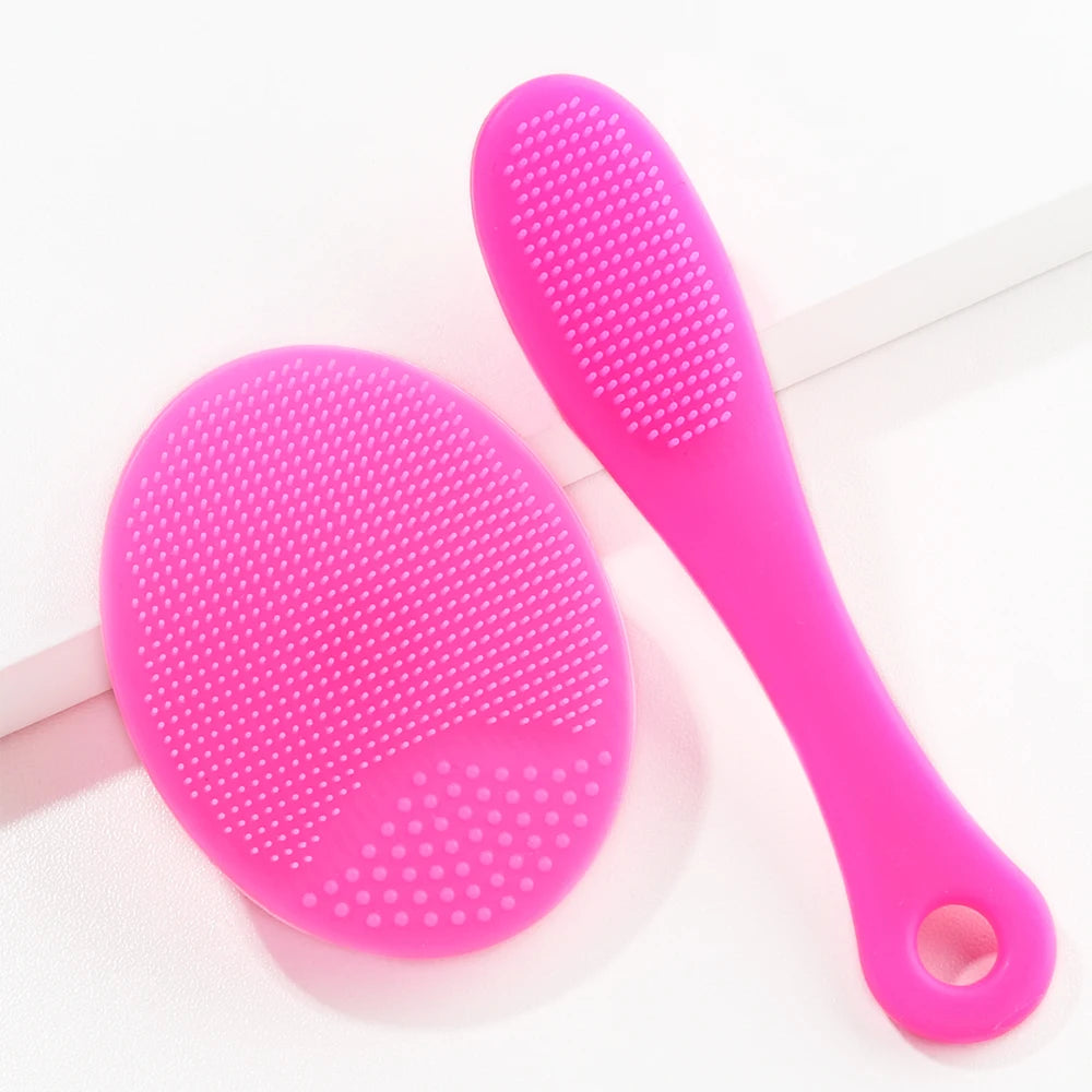 2-Piece Silicone Facial Cleansing Brush Set – Blackhead Remover & Makeup Cleanser