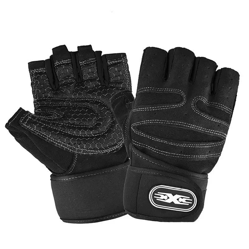 Half-Finger Workout Gloves with Wrist Wrap – Cycling, Lifting & MTB, Unisex M-XL
