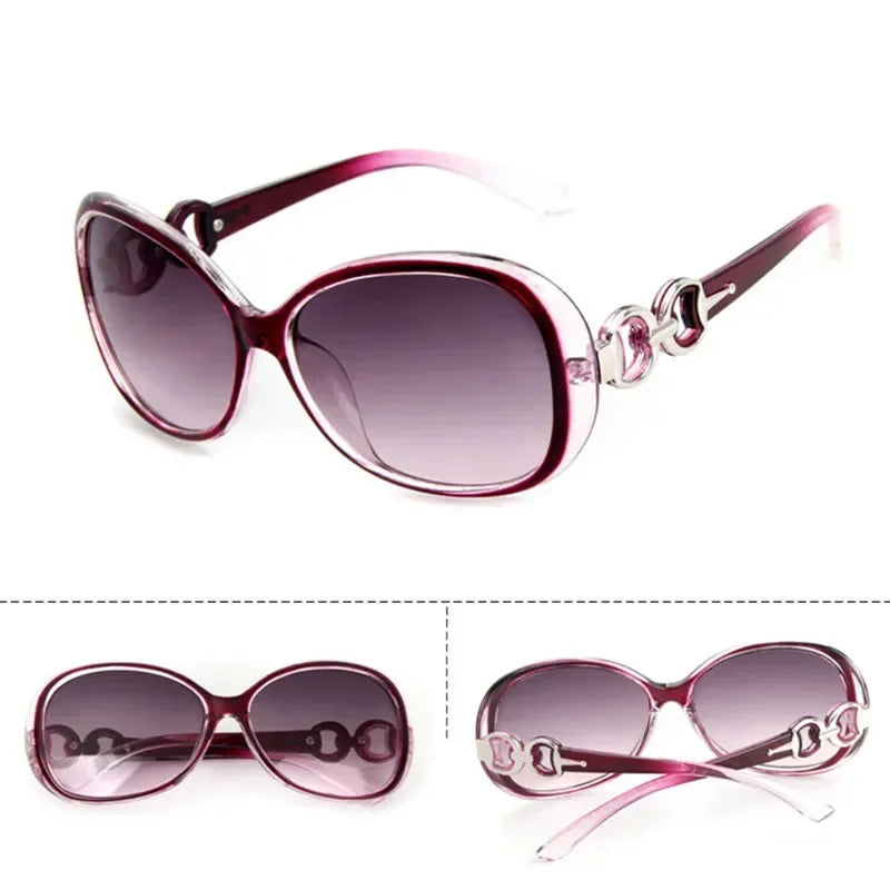 Women's Oval UV400 Sunglasses – Polarized Gradient Lenses | Red, Tea, Purple, Black