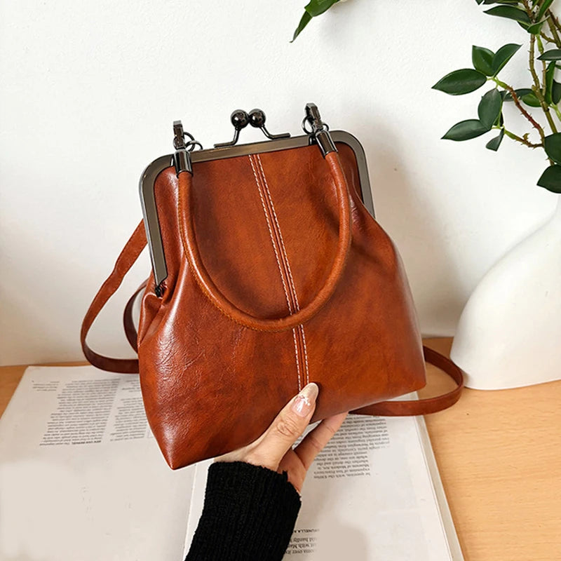Women's Vintage Shell Handbag – PU Leather Crossbody & Shoulder Bag