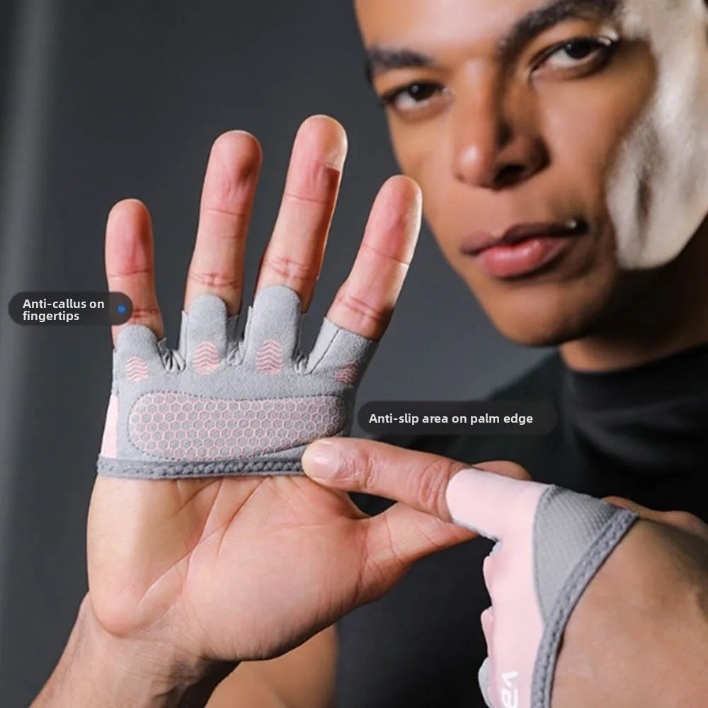 Anti-Callus Half-Finger Gym Gloves – Breathable, Anti-Slip, Unisex M-XL