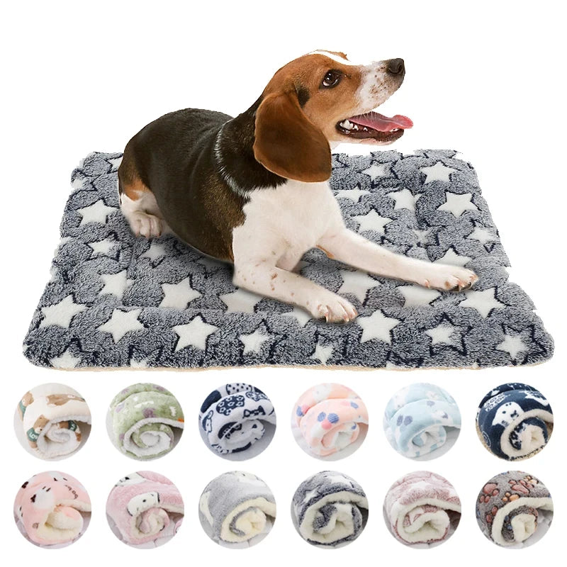 Flannel Pet Sleeping Mat — Soft Warm Dog & Cat Bed