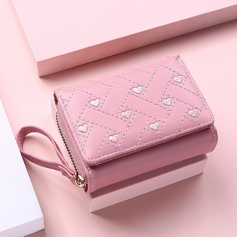 Women's Mini Zip Wallet – 8 Card Slots, Coin Purse & Photo Slot | 8 Colors