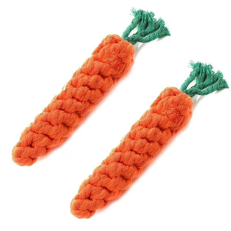Carrot Cotton Rope Knot Toy – Chew Toy for Dogs & Cats