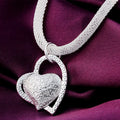 Double Heart Pendant Necklace – 925 Sterling Silver, Rose Gold Plated, 45cm