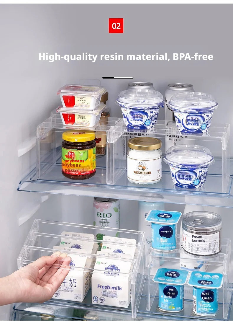 Clear Expandable Cabinet Organizer – Spice & Dish Divider for Kitchen & Bathroom