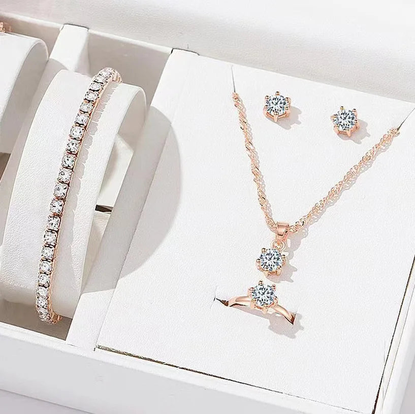 5-Piece Crystal Zirconia Jewelry Set