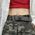 Punk Rivet Belt – Unisex PU Leather Belt with Geometric Studs, Great Gift Idea