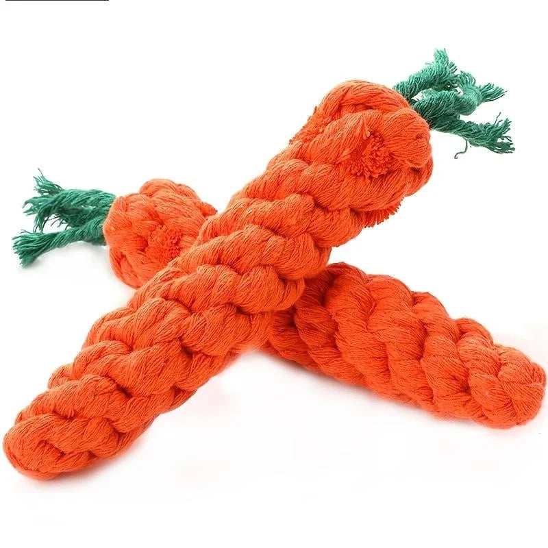 Carrot Cotton Rope Knot Toy – Chew Toy for Dogs & Cats