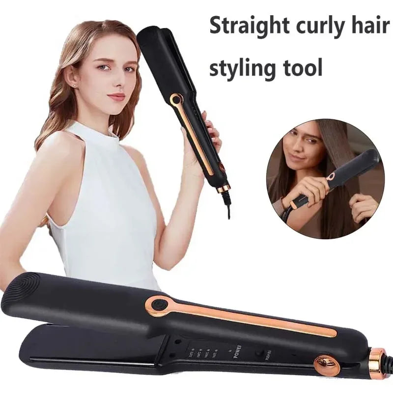 2-in-1 Hair Straightener & Curling Iron – Ceramic Plate