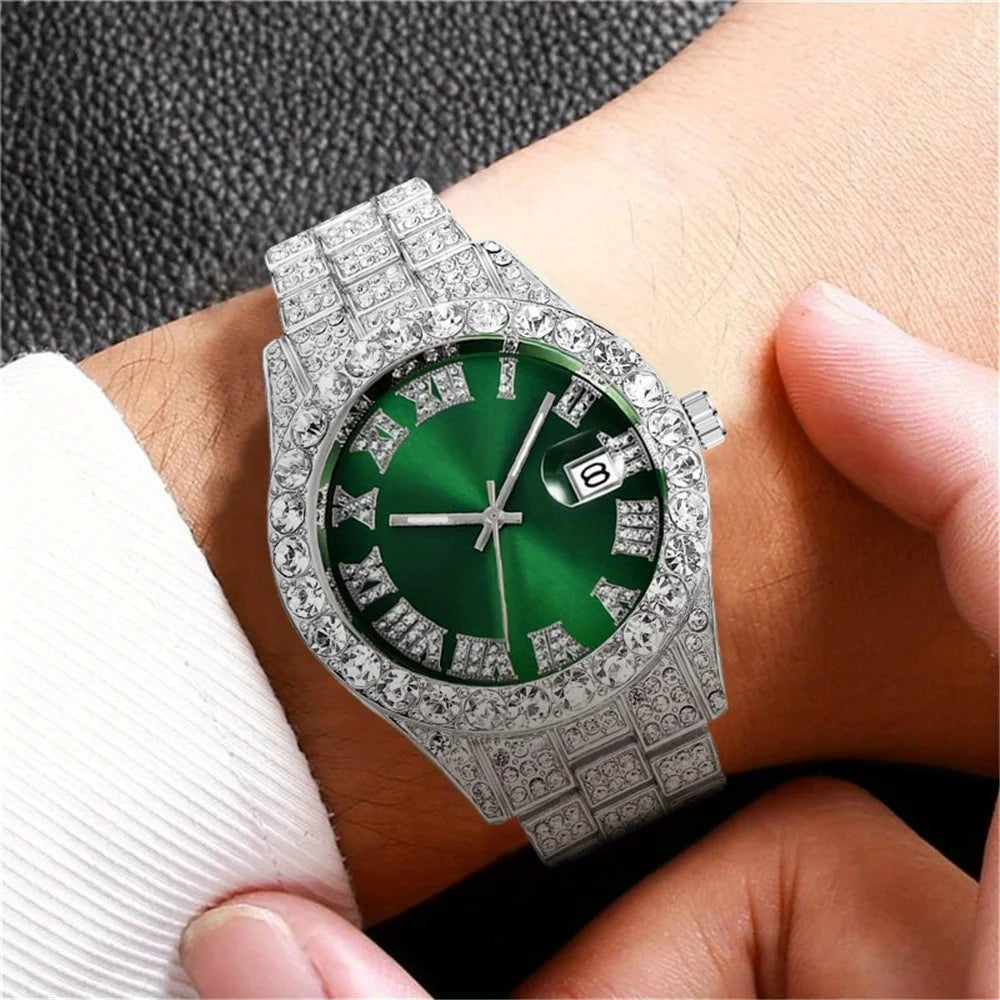 Men's Hip Hop Rhinestone Watch