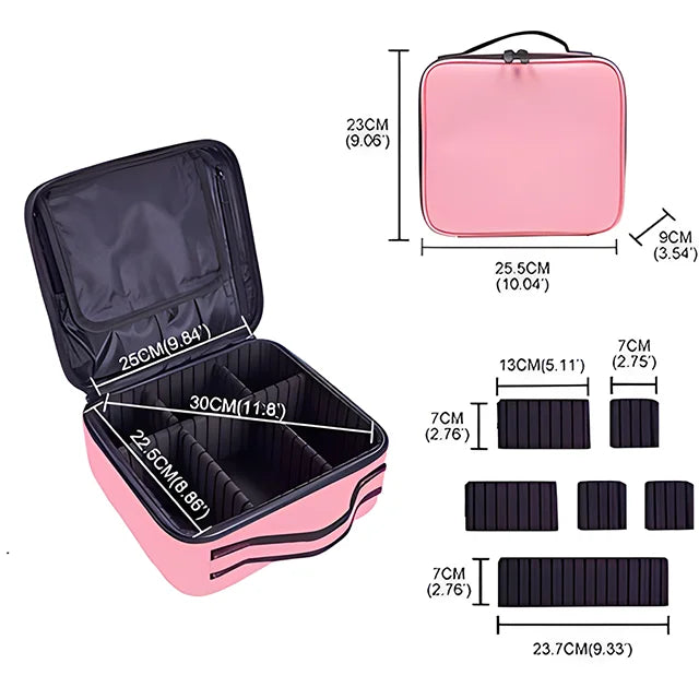 Women's Professional Makeup Bag – Waterproof Travel Cosmetic Case