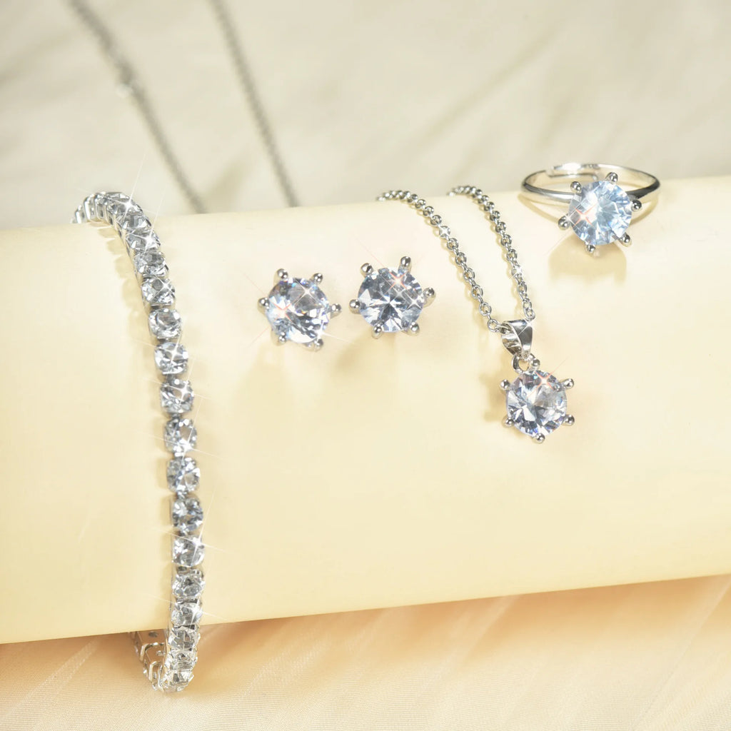 5-Piece Crystal Zirconia Jewelry Set