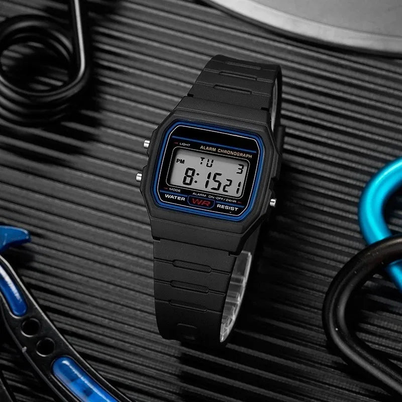 Sport LED Digital Watch – Rubber Band, Alarm & Backlight | Black, Purple, Pink, Red, White, Rose