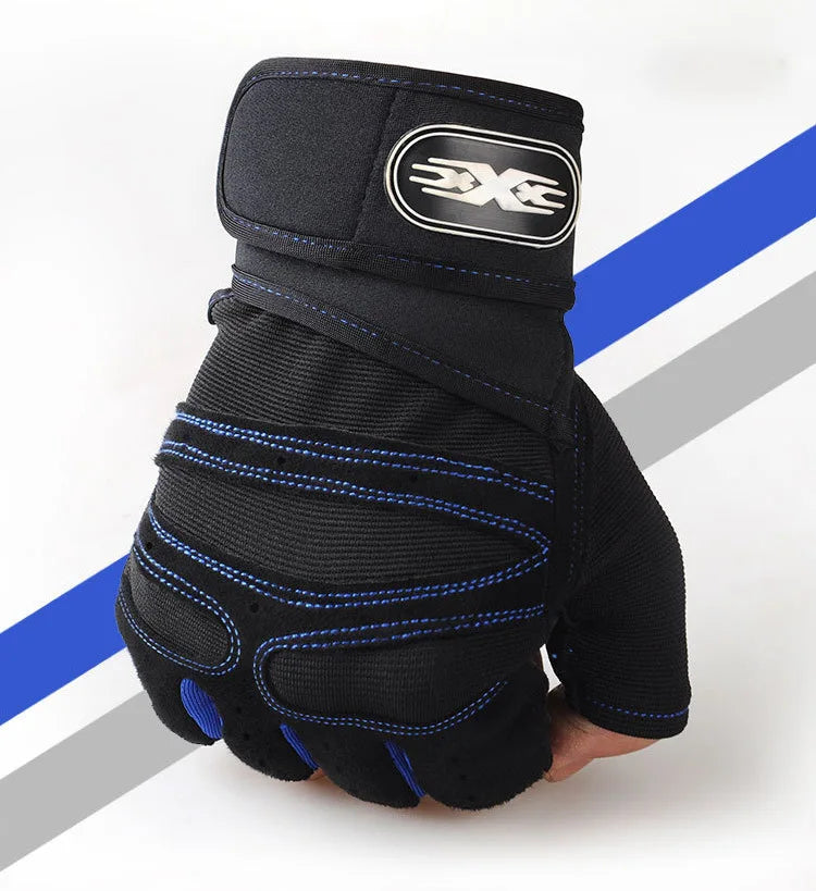 Gym Gloves with Wrist Support – Breathable, Shockproof, Unisex M-XL