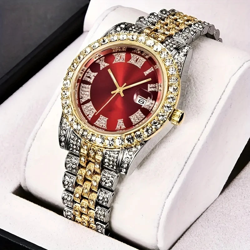 Men's Hip Hop Rhinestone Watch