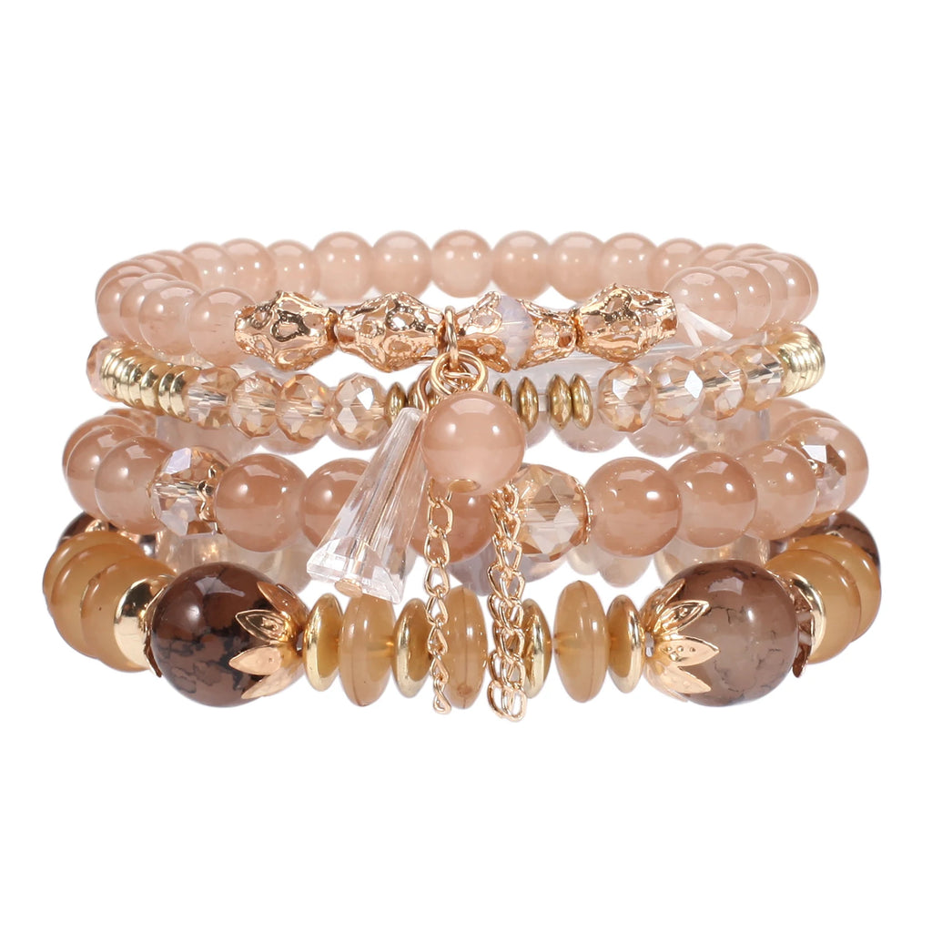 Bohemian Stackable Bead Bracelets — Charm Pendant
