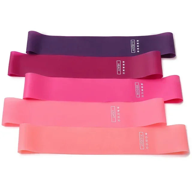 Resistance Loop Bands – Silicone Exercise Bands for Yoga, Pilates, Gym & Crossfit (5 Resistance Levels)
