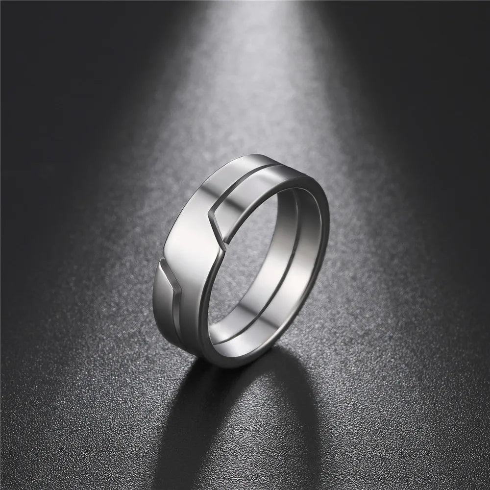 Stainless Steel Minimalist Ring — Black Casual Band