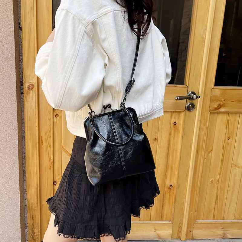 Women's Vintage Shell Handbag – PU Leather Crossbody & Shoulder Bag