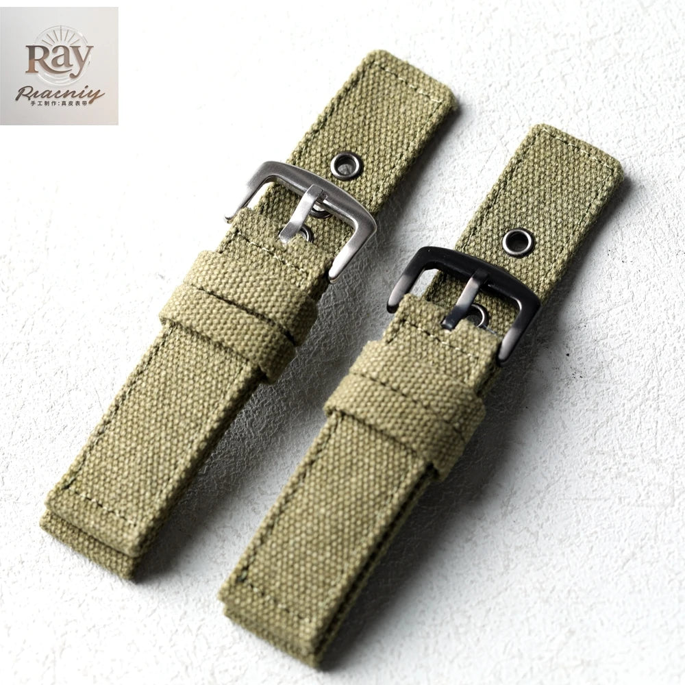 Canvas Watch Band Strap — 20/22/24mm Waterproof