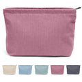 Corduroy Makeup Pouch – Large Zipper Cosmetic Bag & Brush Storage Clutch