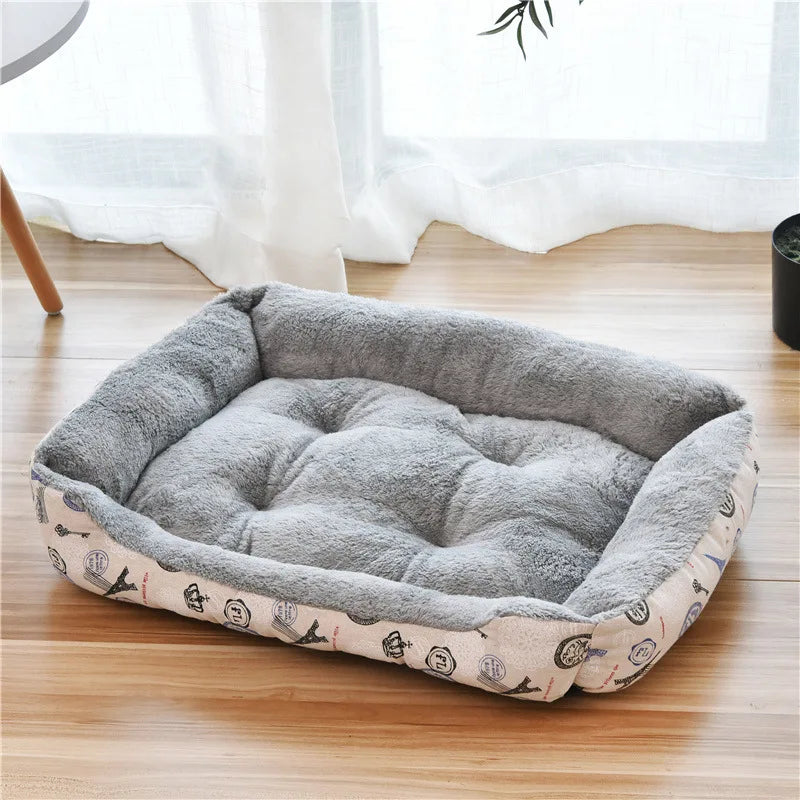 Pet Large Dog Bed – Warm House Candy-Colored Square Nest for Dogs & Cats