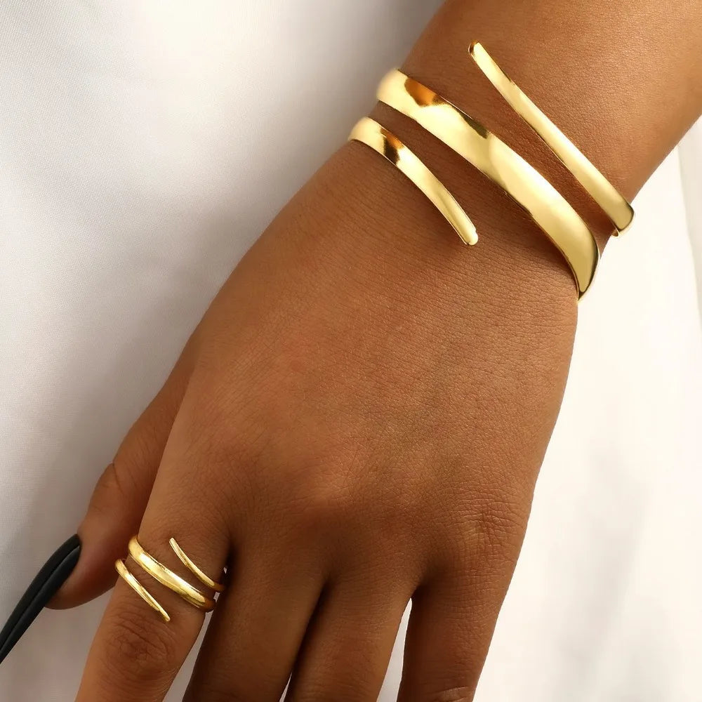 Gold Bracelet & Ring Set