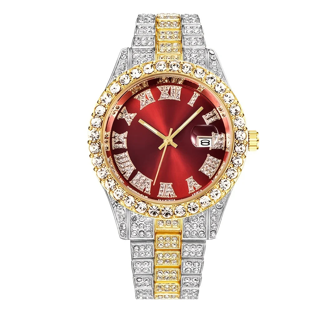 Men's Hip Hop Rhinestone Watch