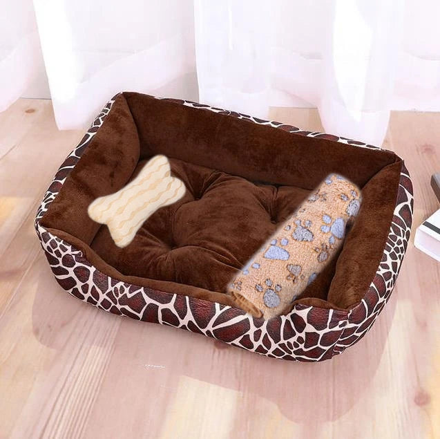 Pet Large Dog Bed – Warm House Candy-Colored Square Nest for Dogs & Cats