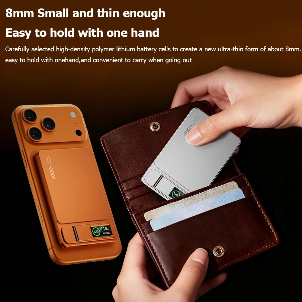Magnetic Wireless Power Bank – MagSafe, 15W, 5000/10000mAh, PD 20W, Metal, for iPhone & Apple Watch