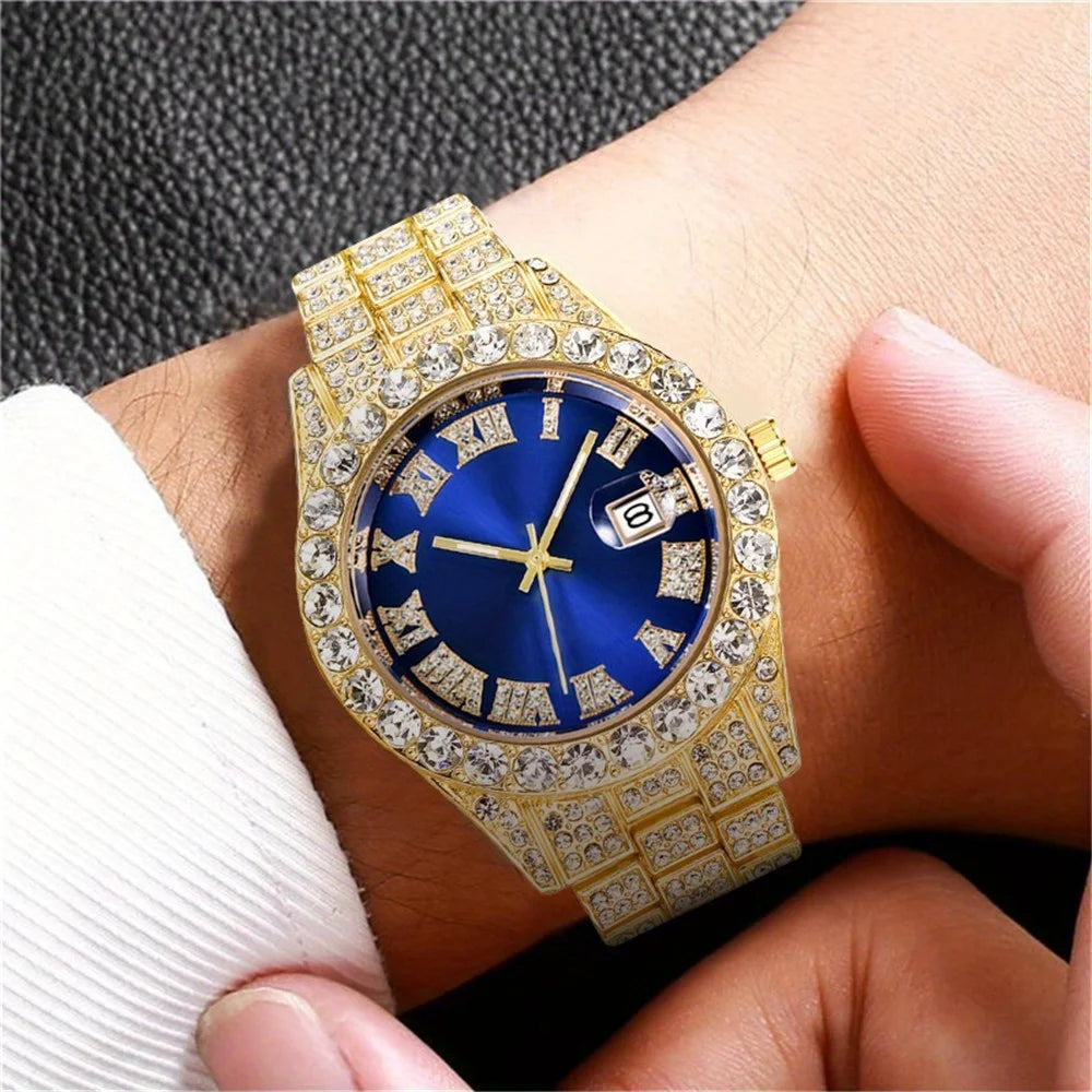 Men's Hip Hop Rhinestone Watch