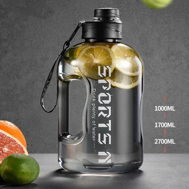 Large Capacity Sports Water Bottle – BPA-Free Tritan, 1.7L / 2.7L, for Gym, Cycling & Camping