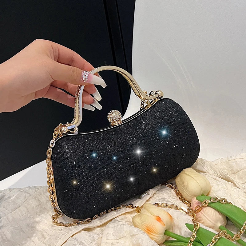 Women's Evening Baguette Bag – Chic Hard Shell Clutch for Parties & Events