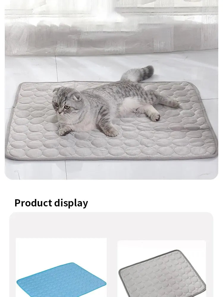 Pet Cooling Mat – Summer Ice Silk Sleeping Pad for Cats & Dogs