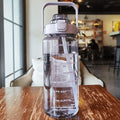 2L Water Bottle with Straw & Time Marker – Large Capacity Motivational Fitness Bottle for Sports & Outdoor (5 Colors)