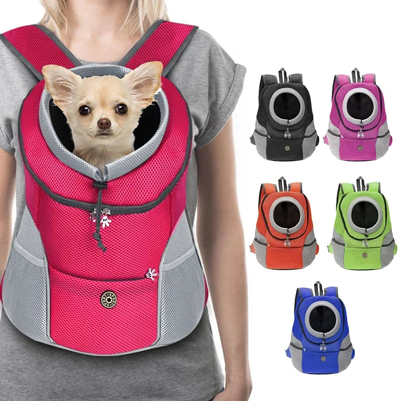 Dog Backpack Carrier — Travel Front Pack with Safety Reflector