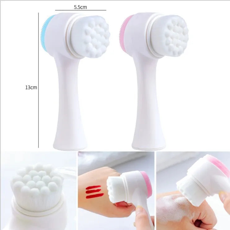 Silicone Facial Cleansing Brush – Double-Sided Exfoliator & Blackhead Remover