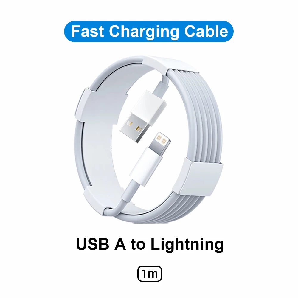30W PD Fast Charger for iPhone – USB-C to Lightning & USB-C Cable, US/EU Plug