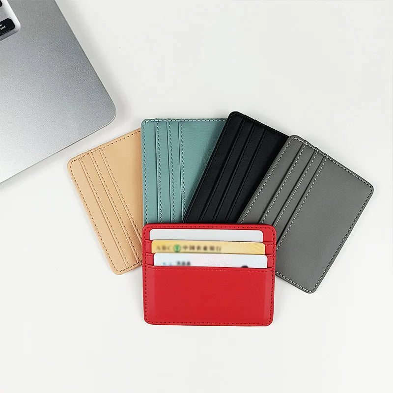 Slim PU Leather Card Holder – Multi-Slot ID & Credit Card Case