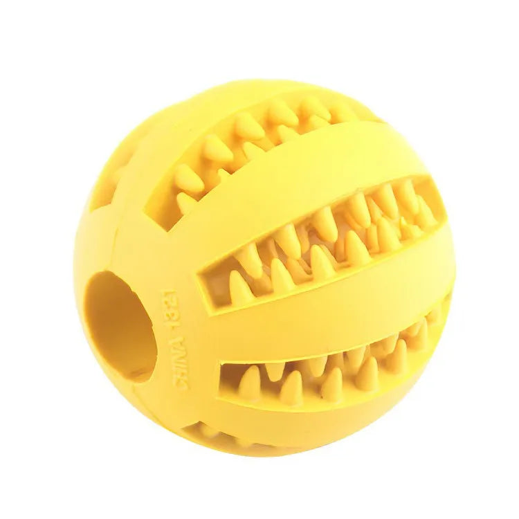 Rubber Chew Toy Ball for Dogs & Cats – Non-Toxic, Bite-Resistant, Treat Feeder & Teeth Cleaning
