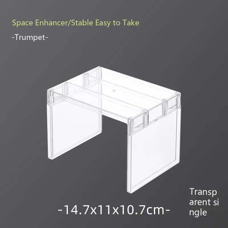Clear Expandable Cabinet Organizer – Spice & Dish Divider for Kitchen & Bathroom