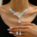 Rhinestone Water Drop Jewelry Set