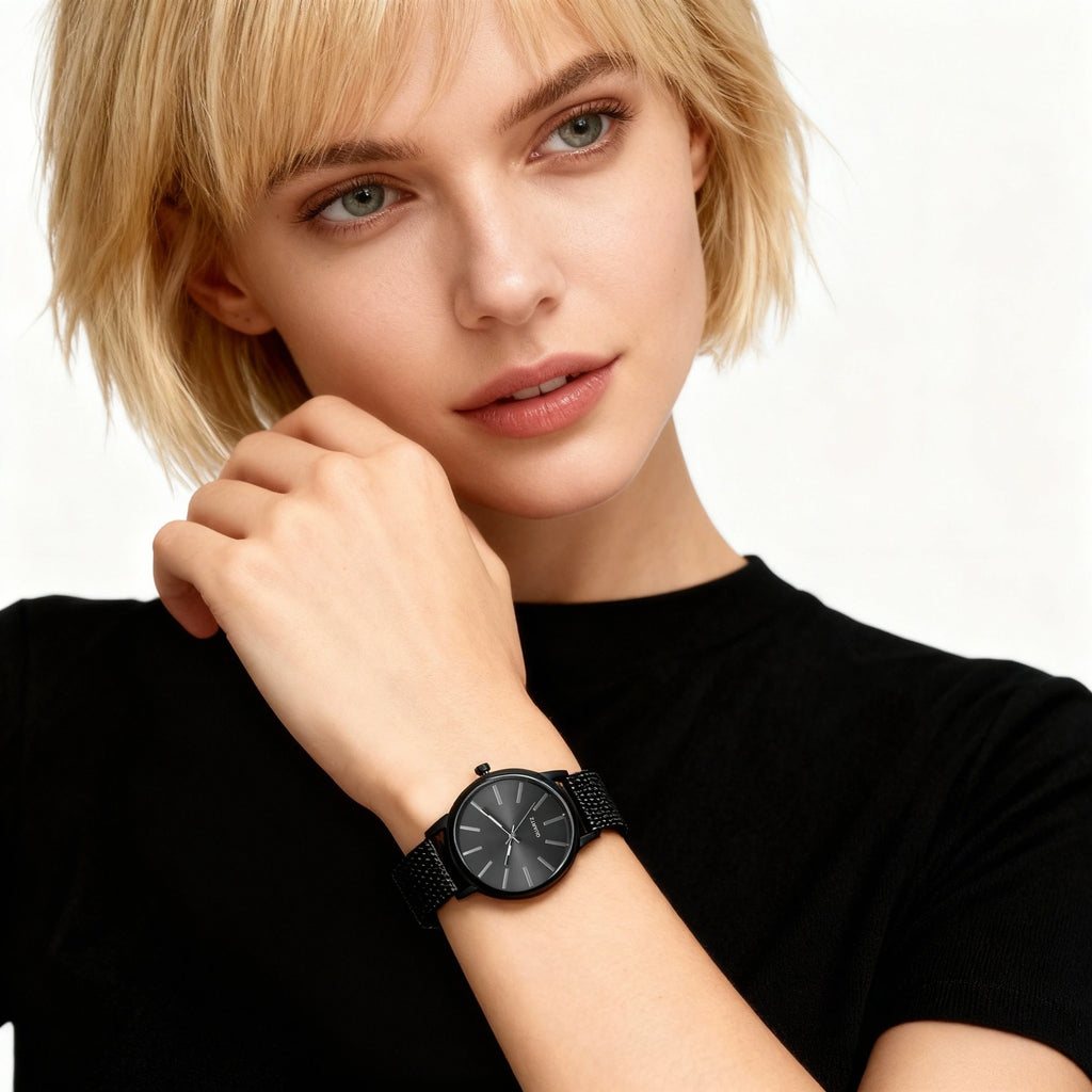Women's Minimalist Quartz Watch – Stainless Steel Band, Numberless Dial | 7 Colors