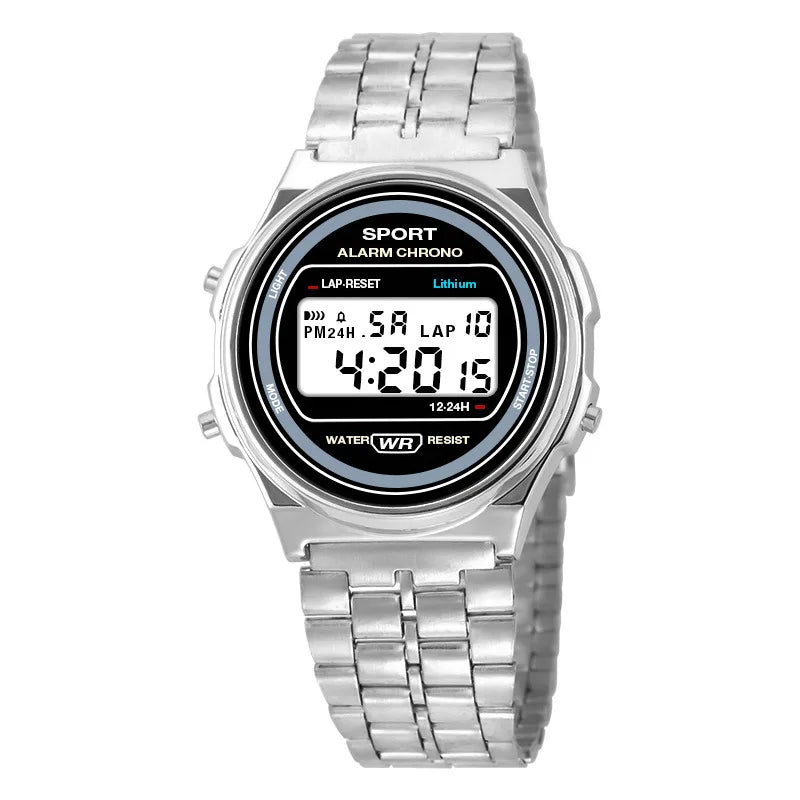 Women's Retro LED Digital Watch – Stainless Steel Strap