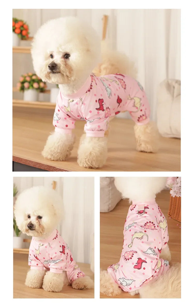 Soft Cotton Dog Pajamas for Small Dogs – Puppy Onesie for Girls & Boys