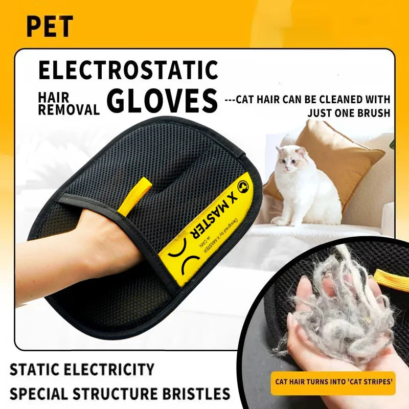 Pet Hair Remover Gloves — Reusable Grooming & Lint Brush