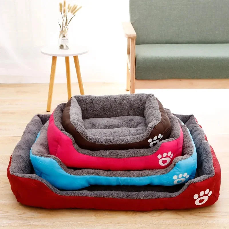 Pet Large Dog Bed – Warm House Candy-Colored Square Nest for Dogs & Cats