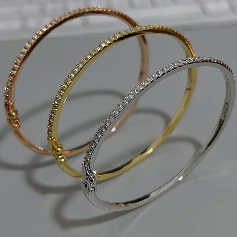 Sterling Silver Zircon Bangle